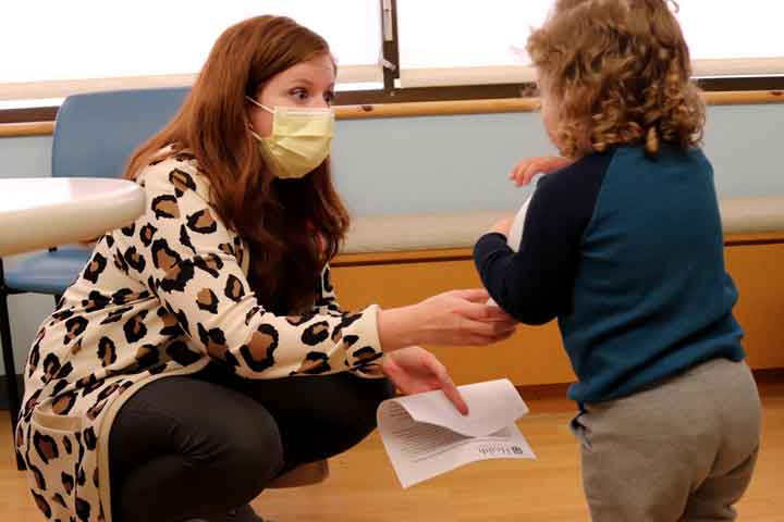 Psychologist Rose O'Donnell with pediatric patient