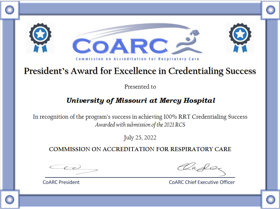 CoARC certificate